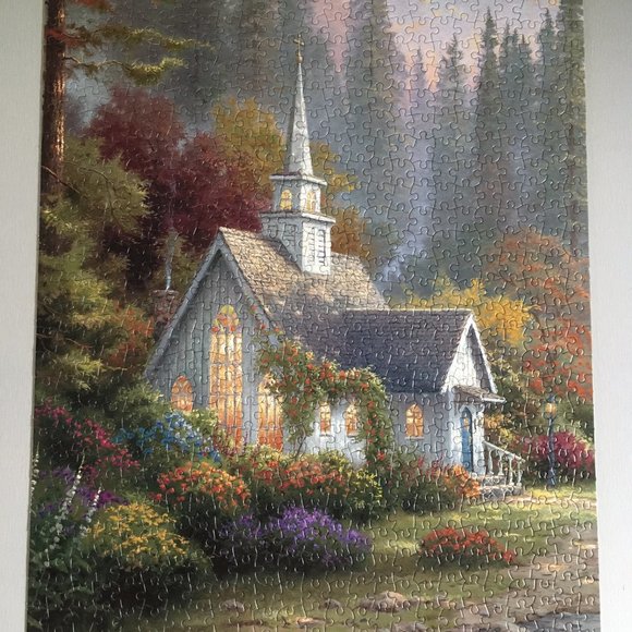 Thomas Kinkade 3 Jigsaw Puzzles 550 / 700 / 750 Pieces MADE ONCE Ceaco - Picture 2 of 5
